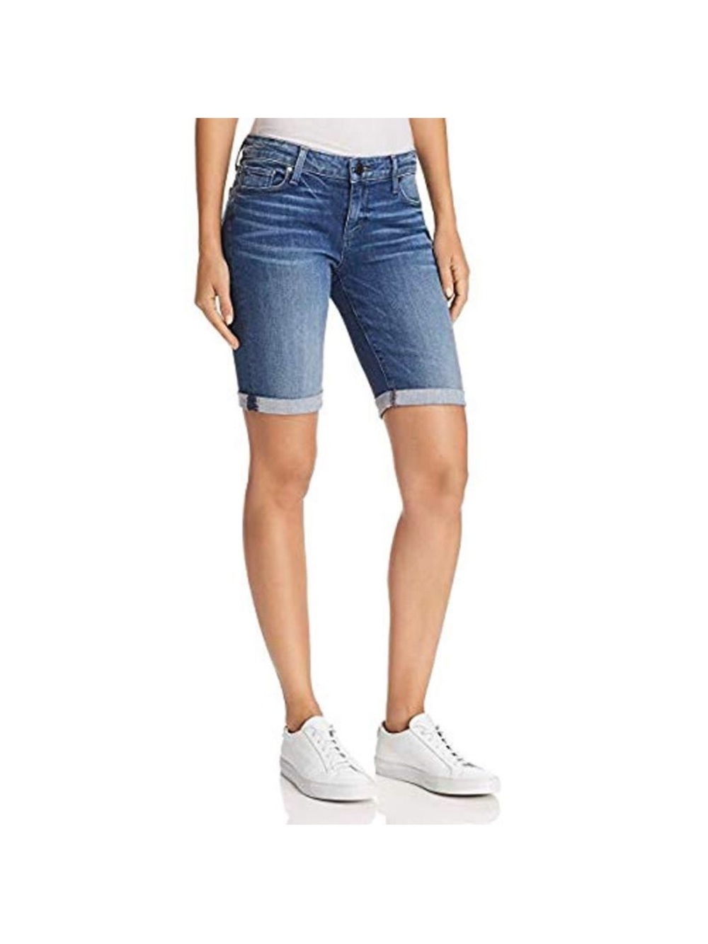 PAIGE Jean Jax Knee Shorts Size 32 Roll Cuff